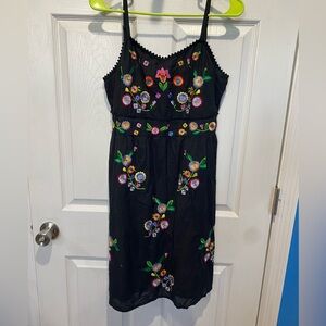 EARTHBOUND Embroidered Black Dress